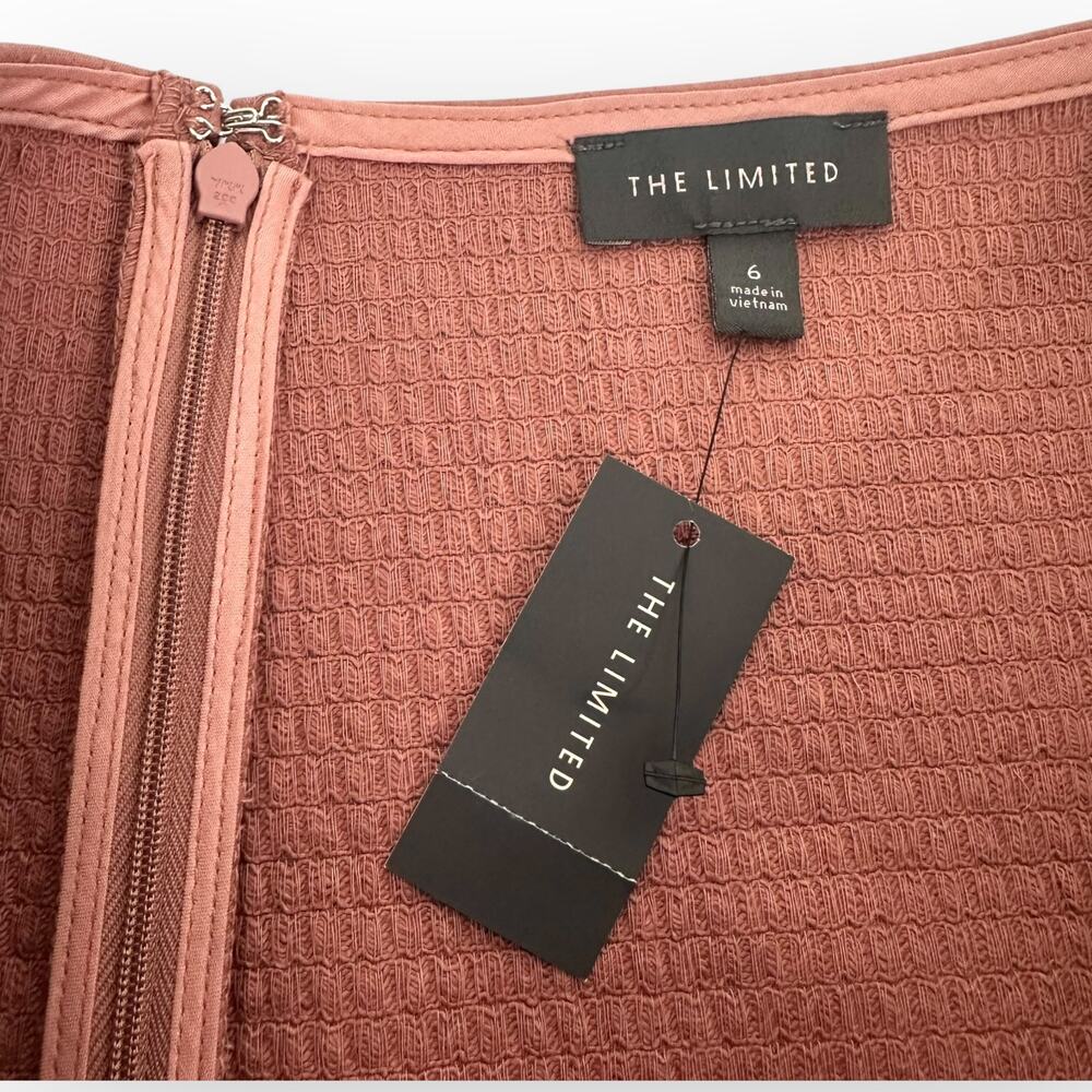 The Limited NWT Quilted Fray Hem Mini Skirt Size 6 Mauve Pink Cotton Blend - Picture 3 of 9